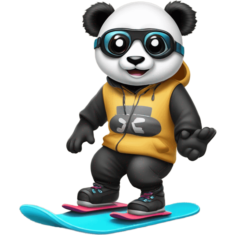 panda riding a snowboard  emoji