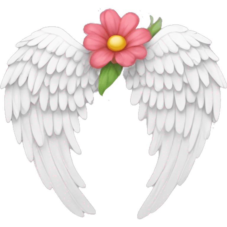 angel wings with flower emoji