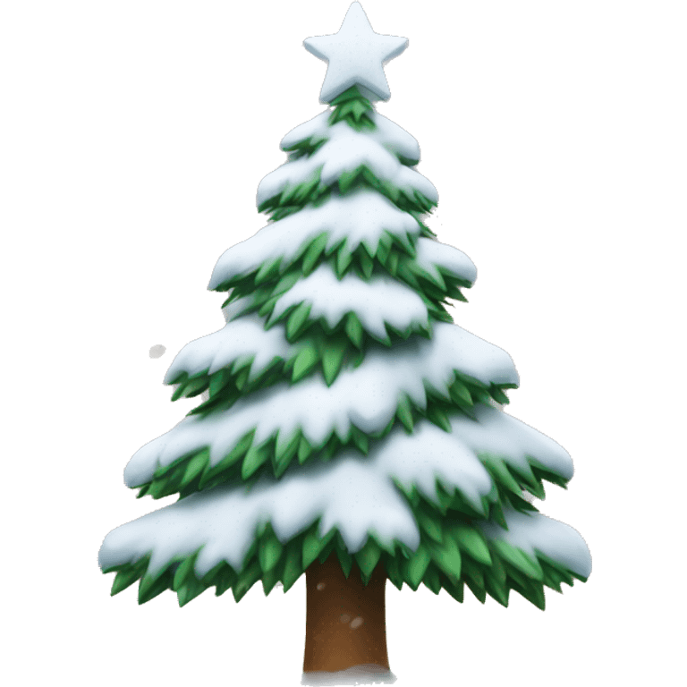 Christmas tree with snow emoji