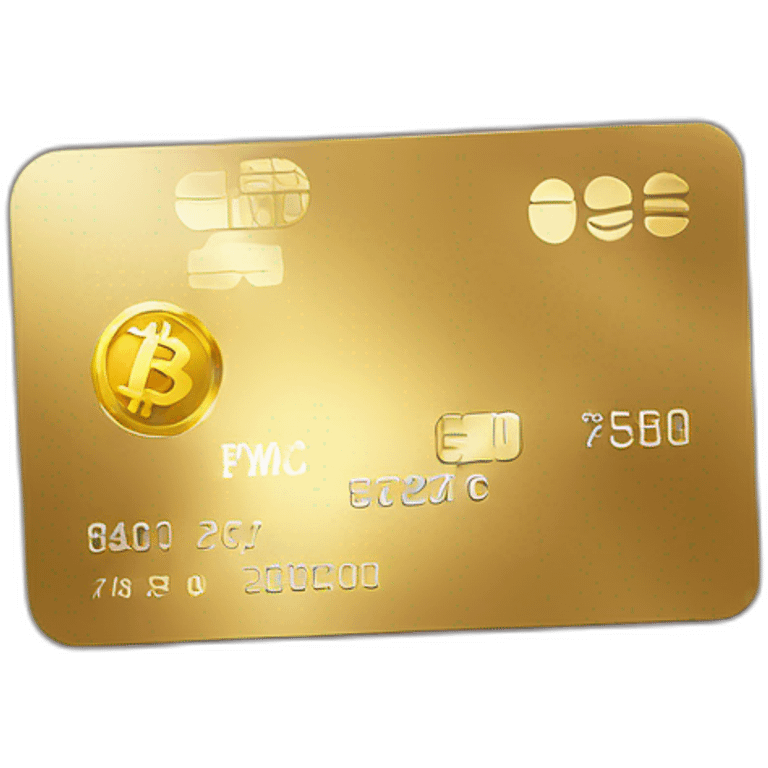 golden creditcard with bitcoin logo emoji