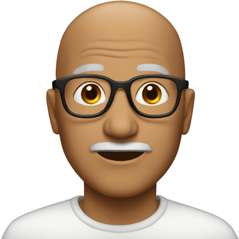 brown older man glasses bald  emoji