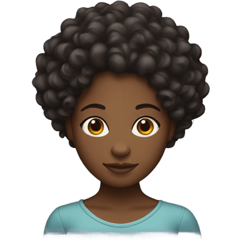 Black girl with curly hair emoji