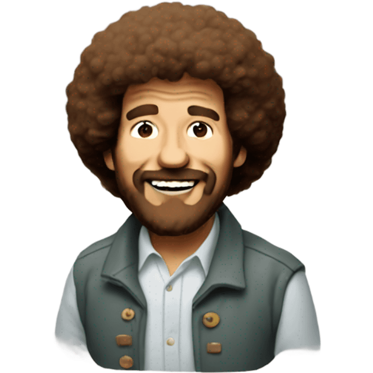 Bob ross painting emoji