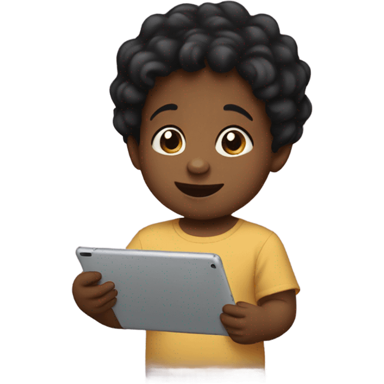 Toddler playing with an iPad  emoji