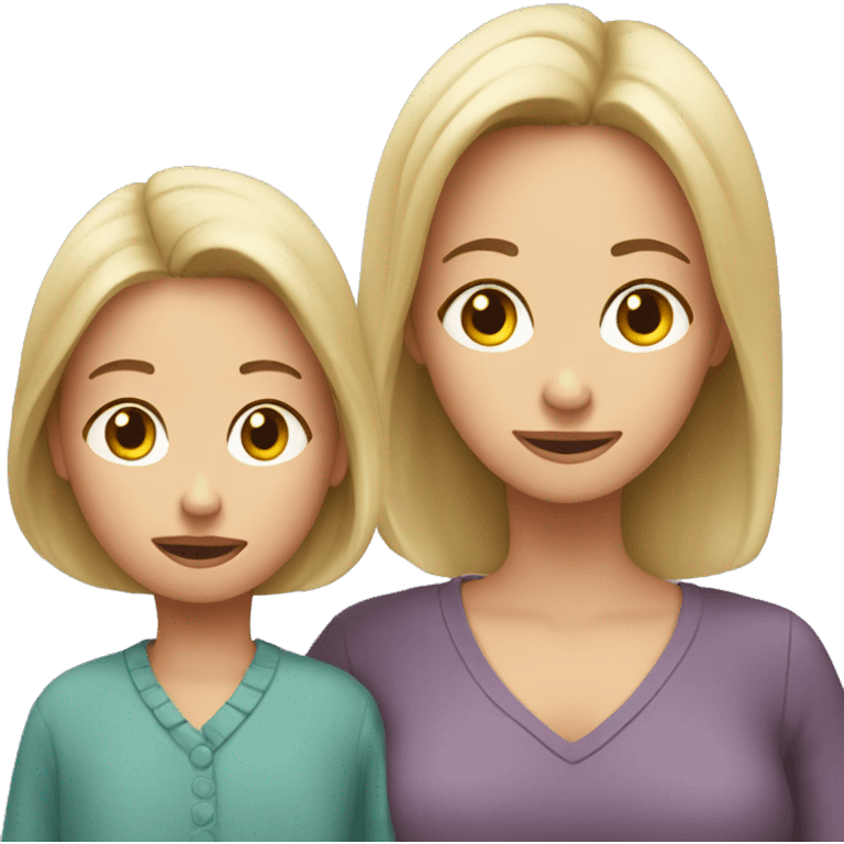 Mum looking at daughter emoji