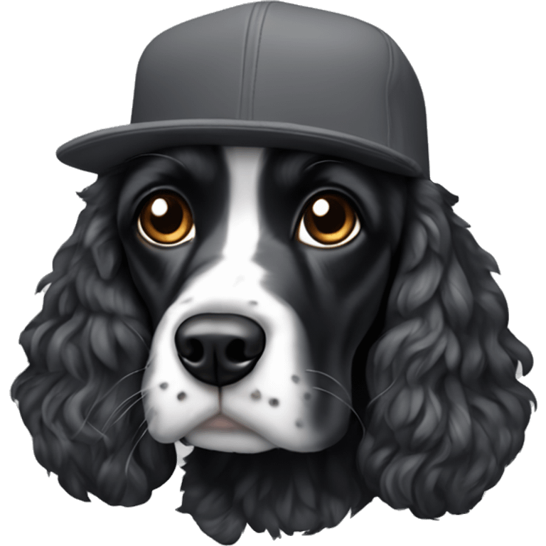 black cocker spaniel cap gray emoji