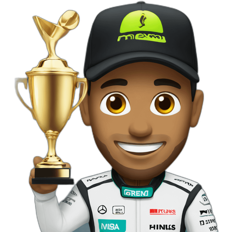 Lewis hamilton with trophy emoji