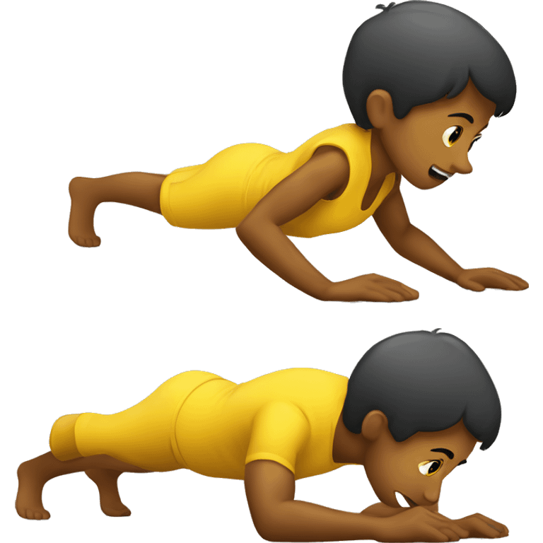 A human doing pushups yellow  emoji