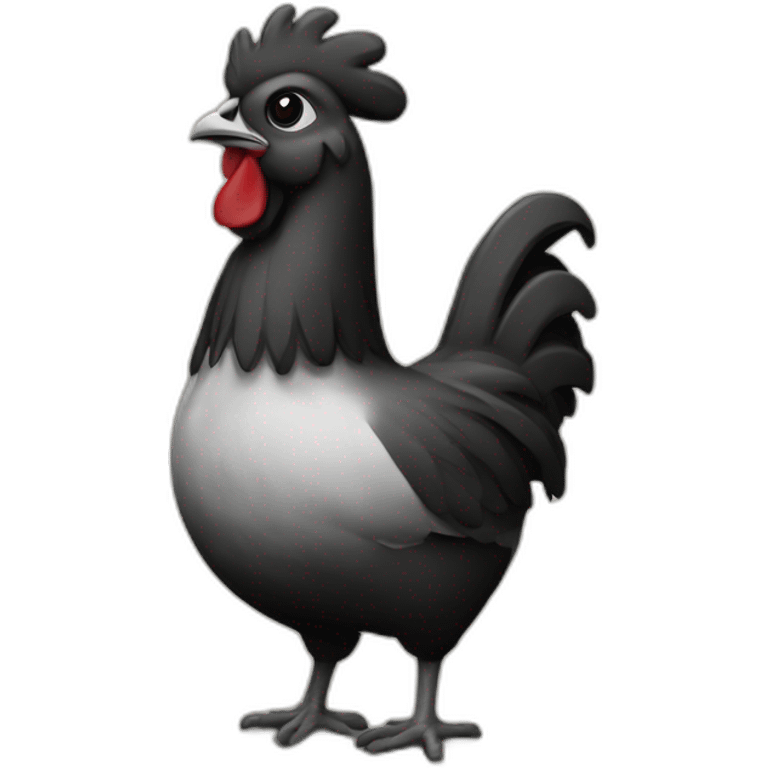 Noir sur un poulet emoji