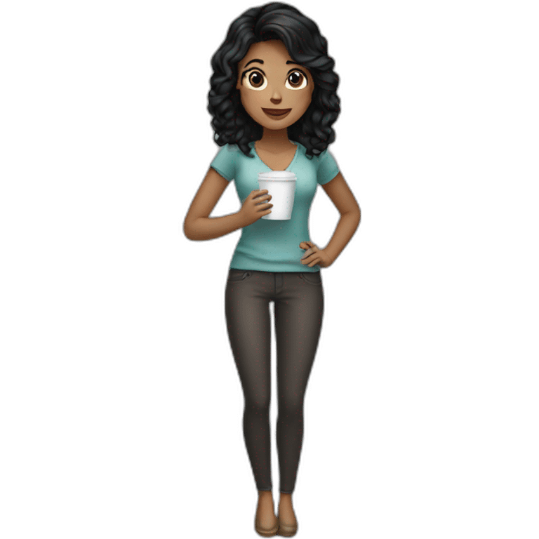 coffee-girl black hair emoji