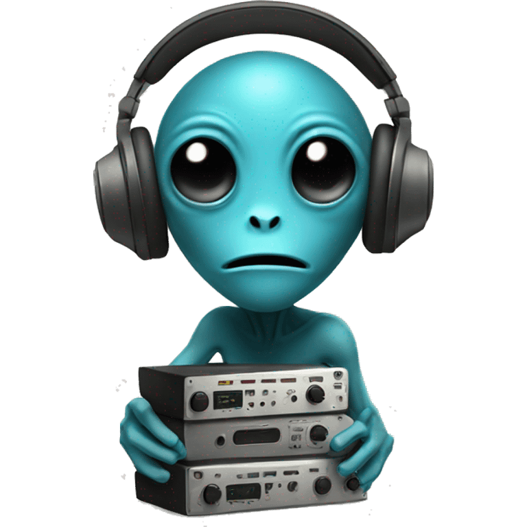 Alien listening to records  emoji