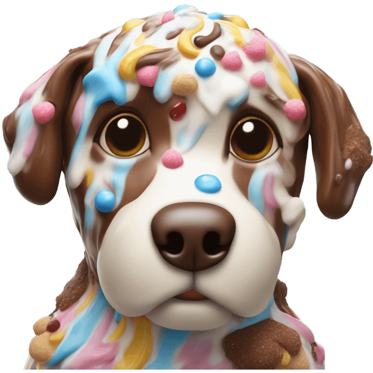 Dog made out of ice cream emoji