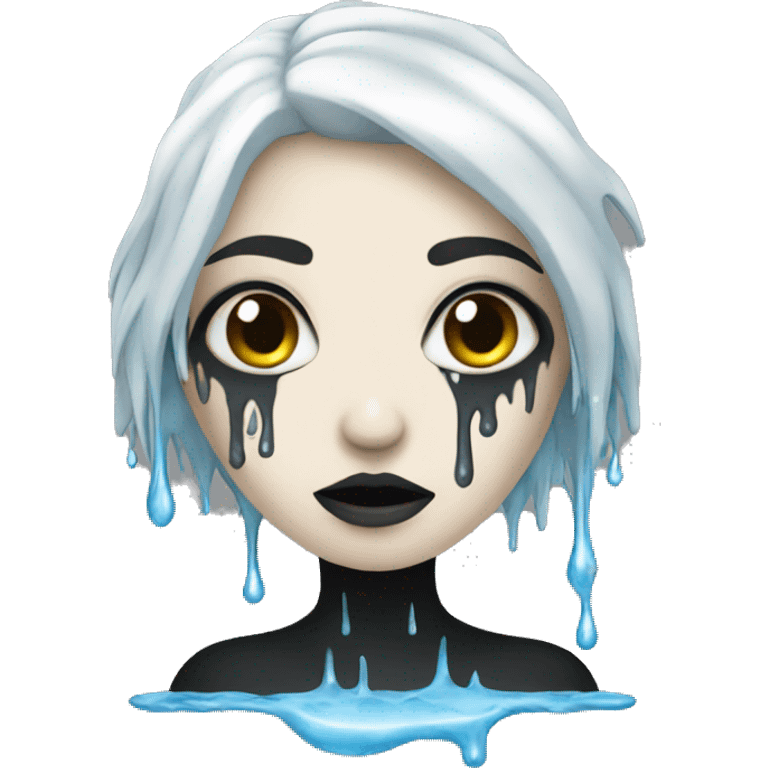 white goth women with water on her and dripping off her  emoji