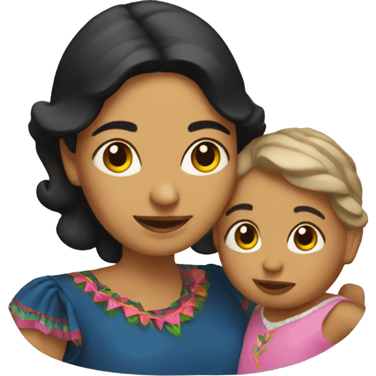 Mexican lady with baby emoji