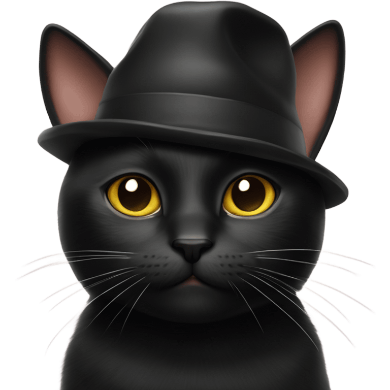 Black cat wearing propellor hat emoji