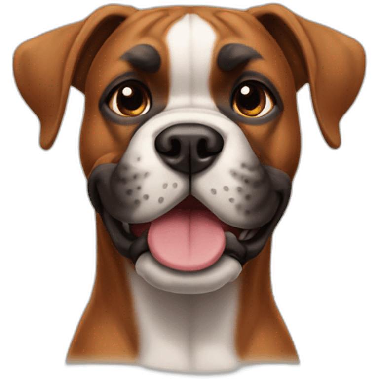 Boxer dog winking emoji