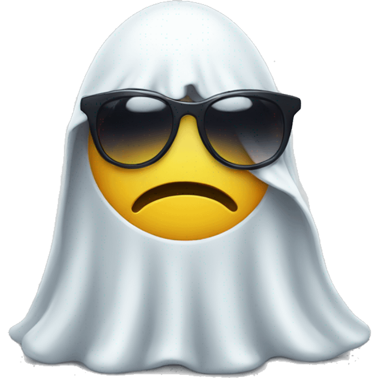 a shy ghost with sunglasses emoji