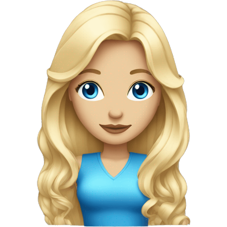 Blonde nightclub girl with blue eyes and long hair emoji