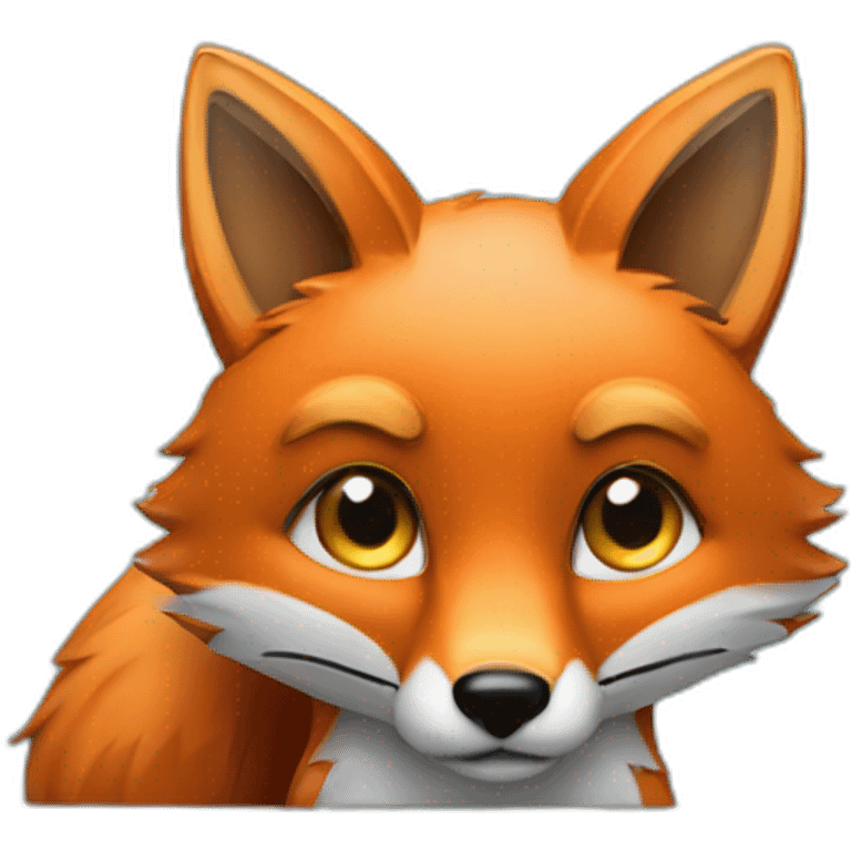 fox behind computer screen emoji