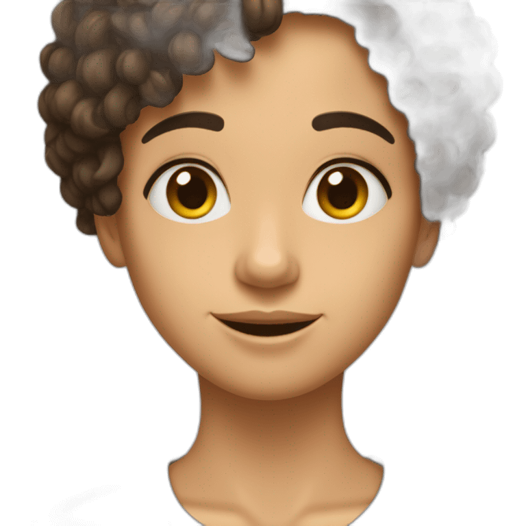 Brune au cheveux bouclés emoji