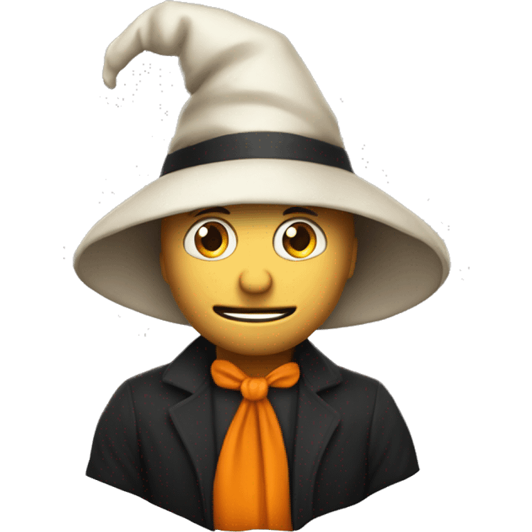 Solo la cabeza de Calabaza  de halloween con gorrito elegante con un espanta suegras emoji