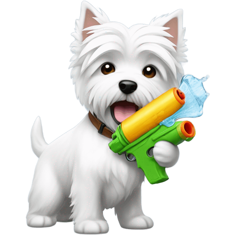 westie with a watergun emoji