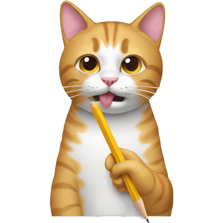 cat eating pencil emoji