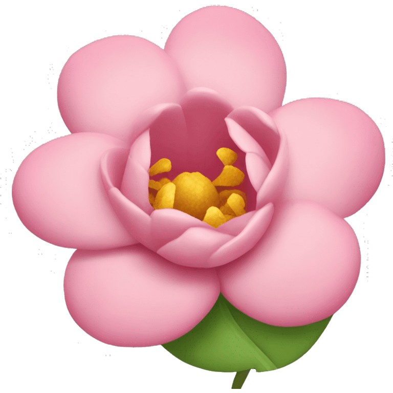 Feliz bonita com uma flor rosa  emoji