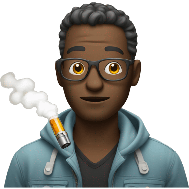 man with a vape emoji