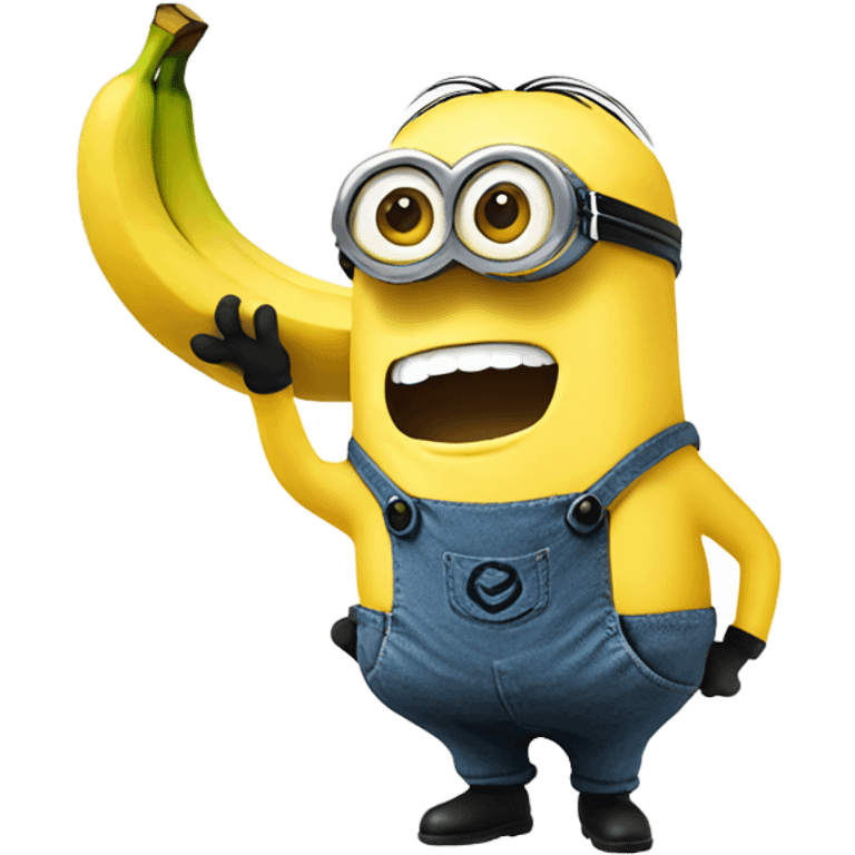 Minion with a banana emoji