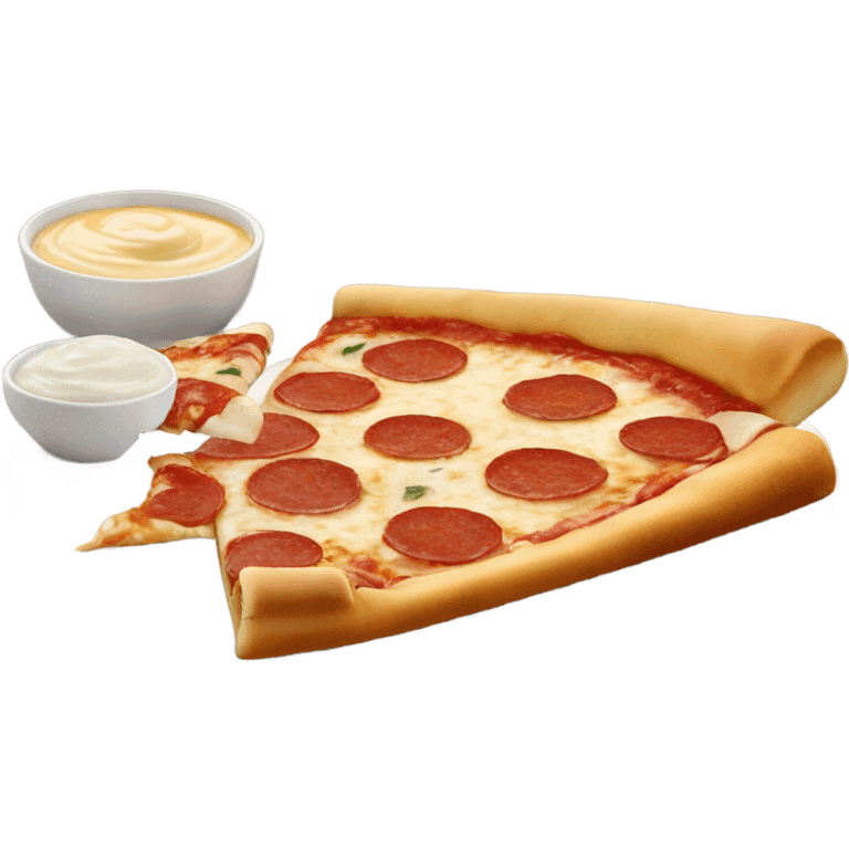 Papa John’s Pizza with garlic dipping sauce  emoji