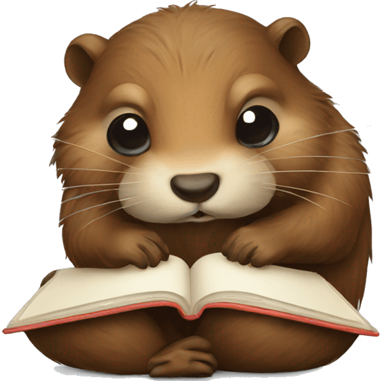 beaver studying emoji