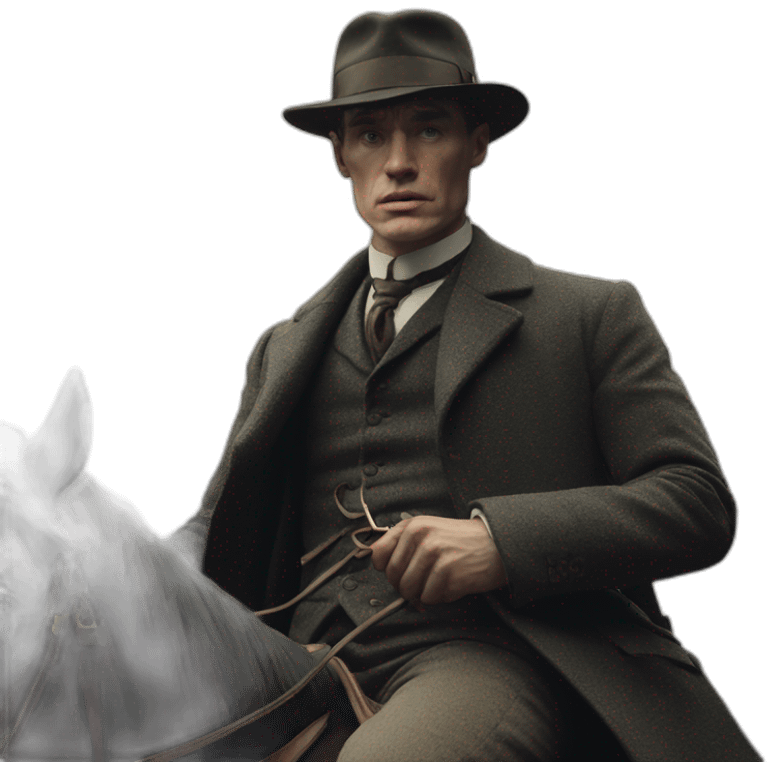 Thomas shelby sur un cheval emoji