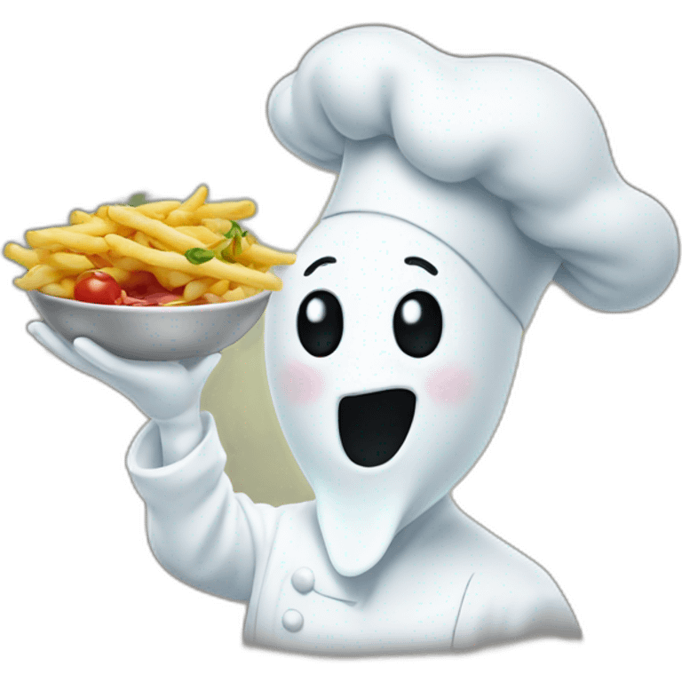 ghost chef blowing kiss with italian hand emoji