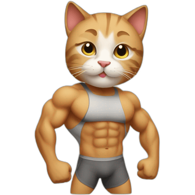 Cat fitness body builder emoji