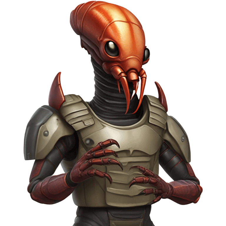 a alien male humman hybrid lobster alien military emoji