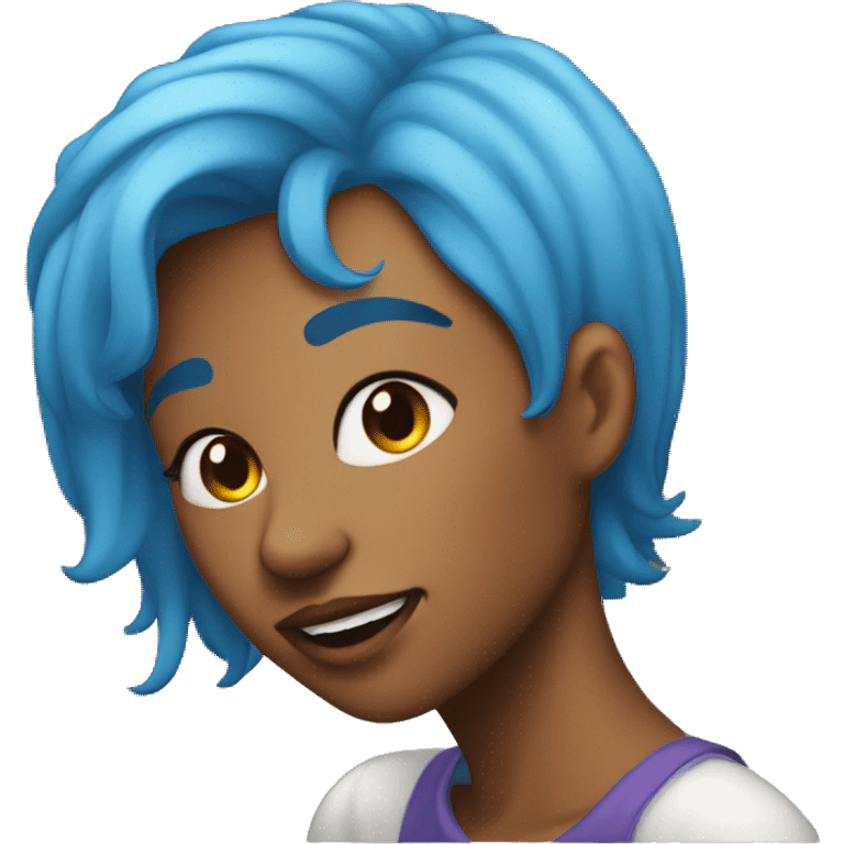 blue haired lesbian emoji