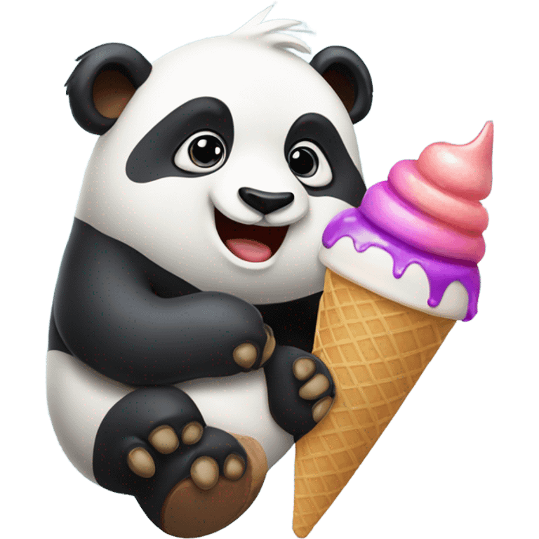 Panda eating ice cream emoji