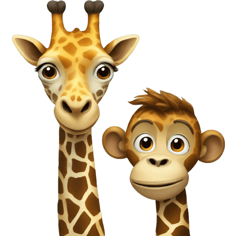 giraffe + monkey emoji