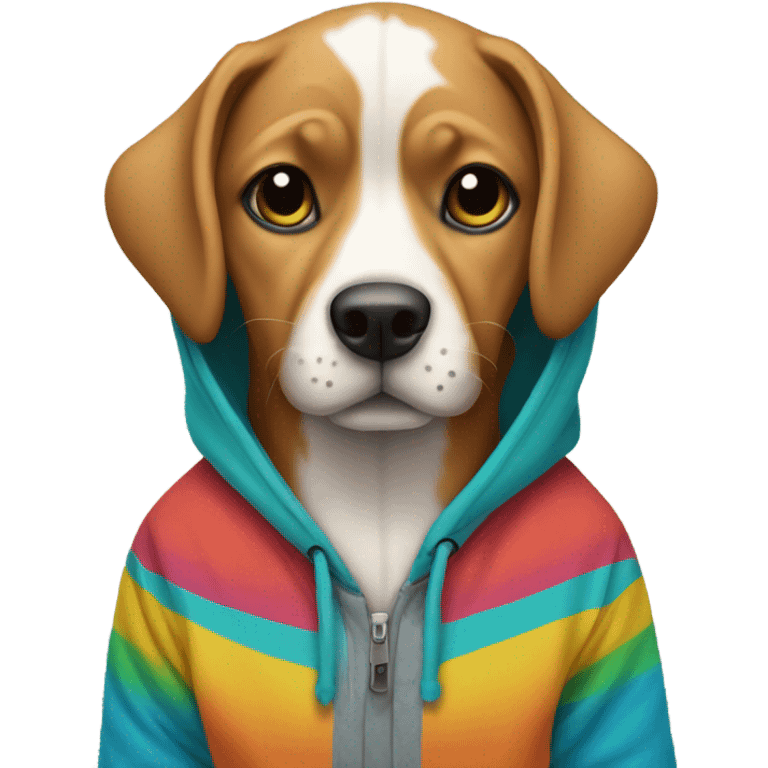 Dog wearing a hoody emoji