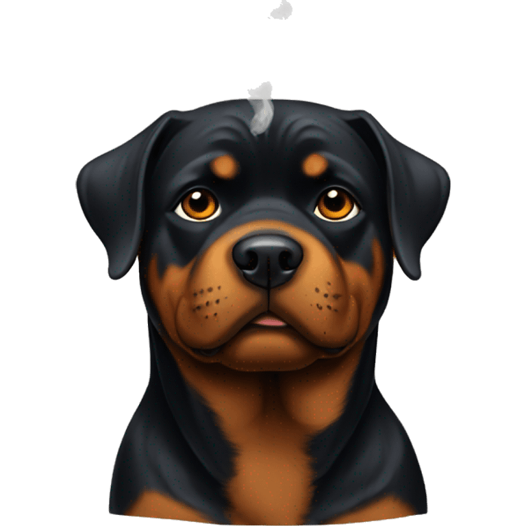 Rottweiler with a cigarette emoji