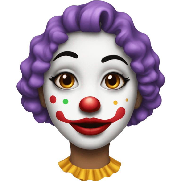 Clown girl with lips emoji