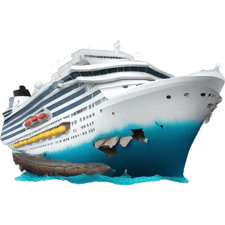 damaged cruise ship emoji