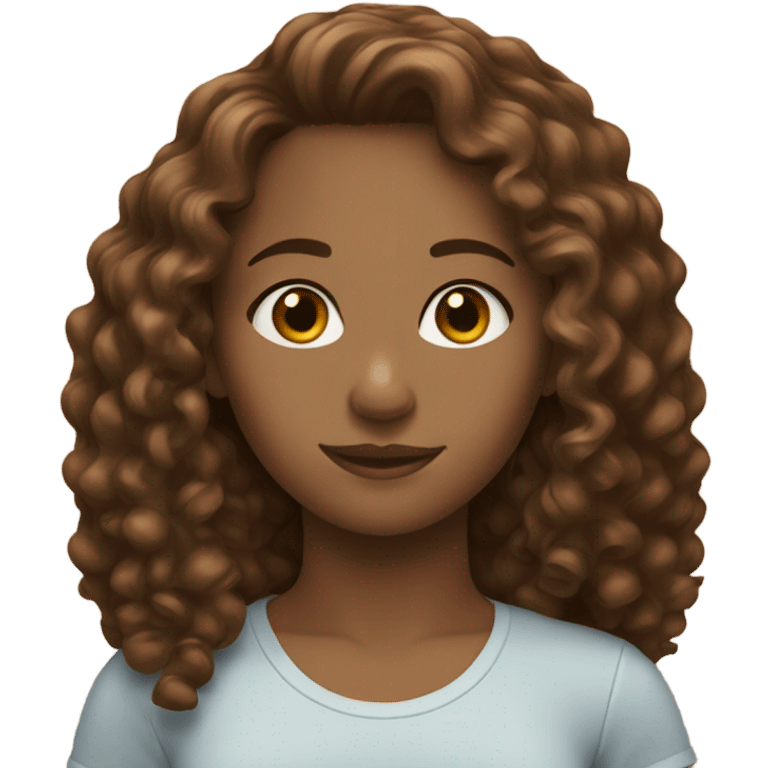 Girl with brown curly hair  emoji