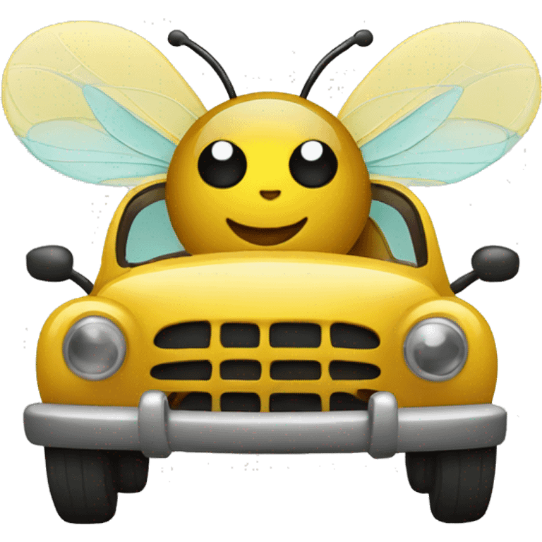 bee inside a car driving  emoji