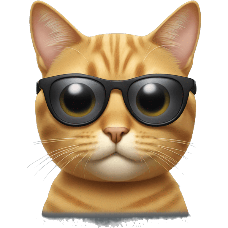 Cat with sunglasses looking shocked  emoji