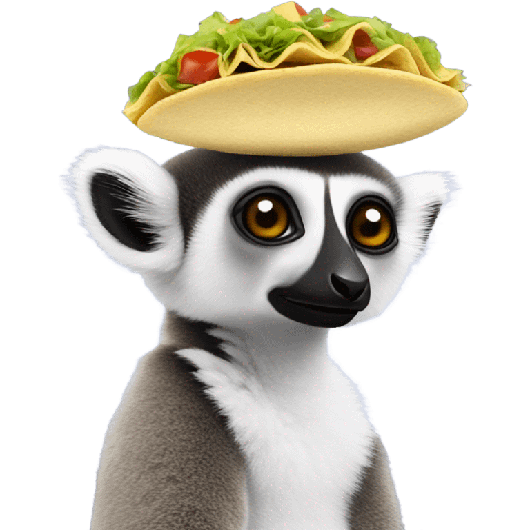 Lemur with taco on head  emoji