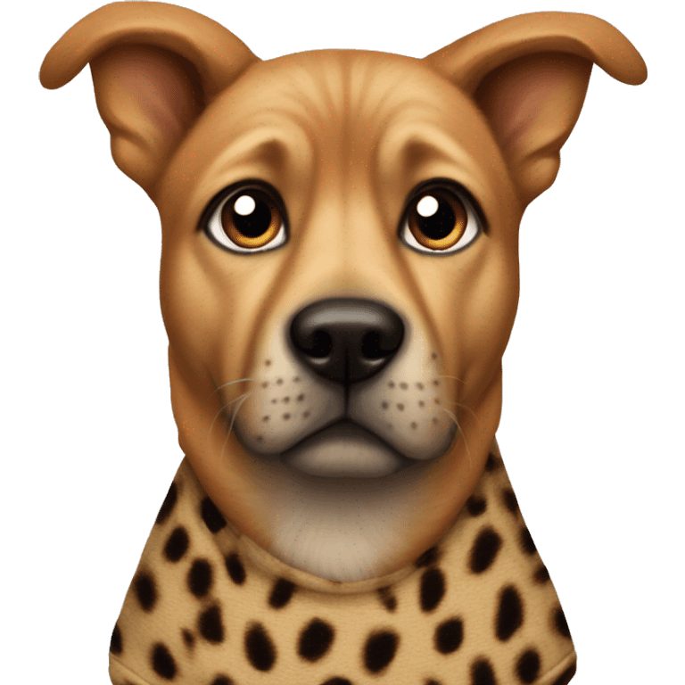 Dog wearing cheetah jumper emoji