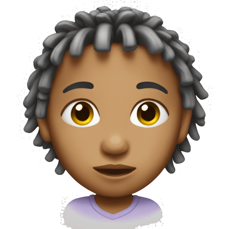 Baby head emoji with short dreads emoji