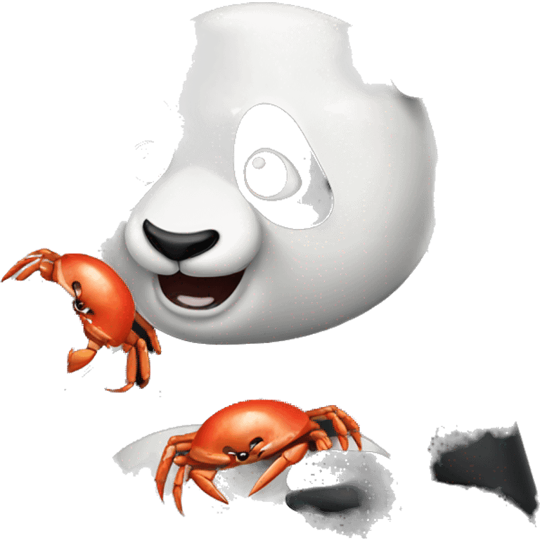 Panda eating crab emoji